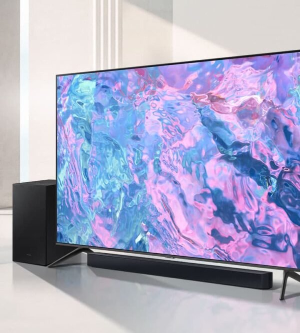 Samsung HW-C450/XA soundbar with TV setup in living room