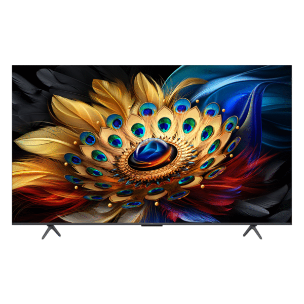 TCL 98C655 98-inch Smart TV front view with side stand visible