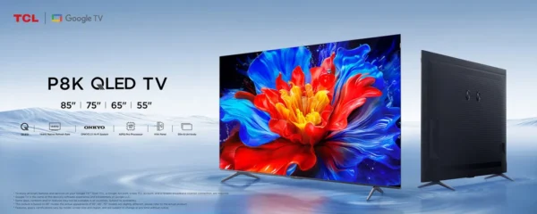 “TCL P8K QLED TV front view”