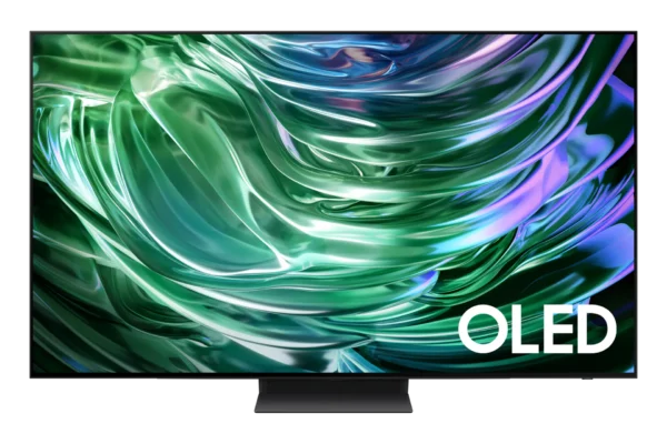Side profile of Samsung QA65S90DAUMTE OLED 65 inch Smart TV showing slim design