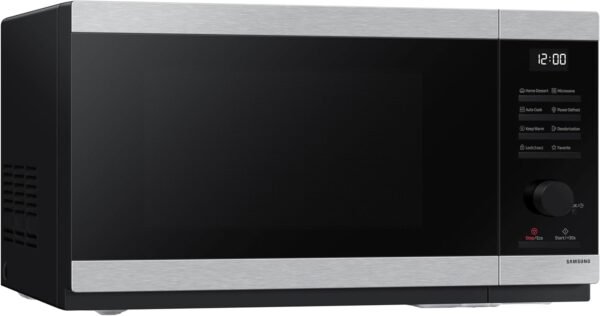 Side angle full body view of Samsung MG32DG4524ATE1 32L grill microwave