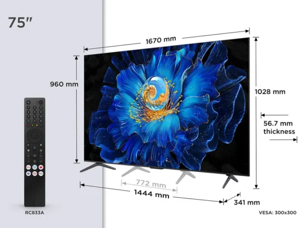TCL 75C6KS 75-Inch QD Mini-LED 4K Smart TV front view